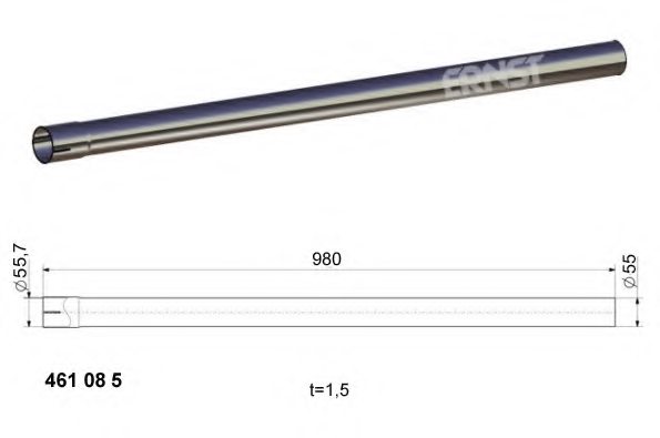 ERNST 461085 Exhaust Pipe, universal